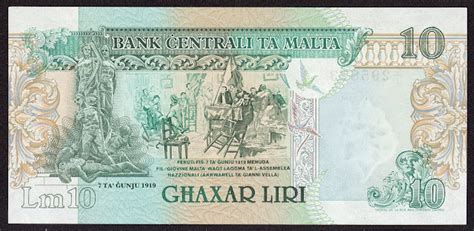 Malta 10 Maltese Lira banknote 1989|World Banknotes & Coins Pictures | Old Money, Foreign ...