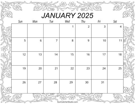 January 2025 Calendar (Free Printable) – DIY Projects, Patterns ...