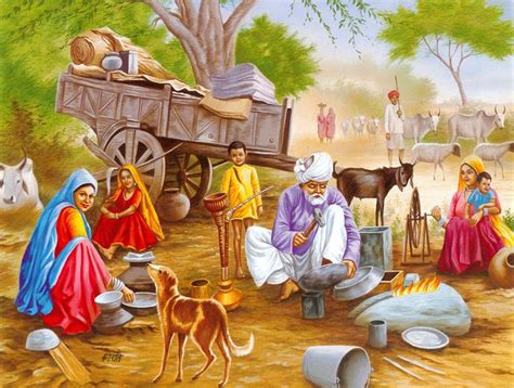 Village Blacksmith | Village scene drawing, Art painting, Art village