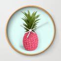 PINEAPPLE ROSES Wall Clock by paulfuentes | Society6