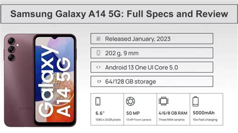 Samsung Galaxy A14 5G Full Specs and Review (2023)