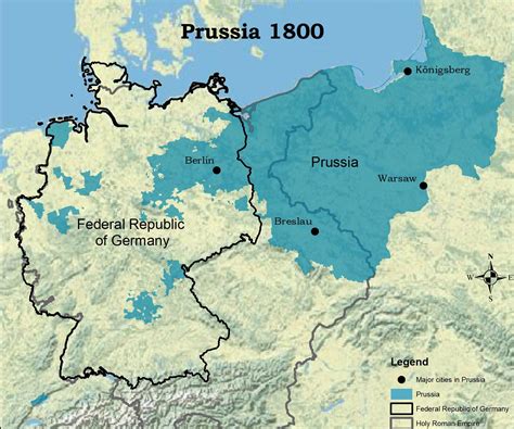 Kingdom of Prussia in 1800 and today's Germany borders : r/MapPorn