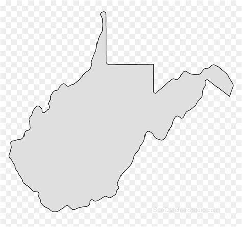 West Virginia Map Outline Png Shape State Stencil Clip - Transparent ...