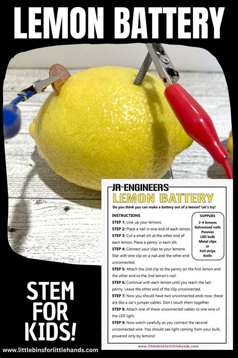 How To Make a Lemon Battery | Little Bins for Little Hands | Potato battery science project ...