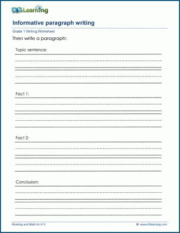 Writing paragraphs worksheets | K5 Learning