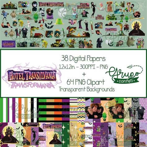 Hotel Transylvania 4 Clipart and Digital Papers. Immediate - Etsy