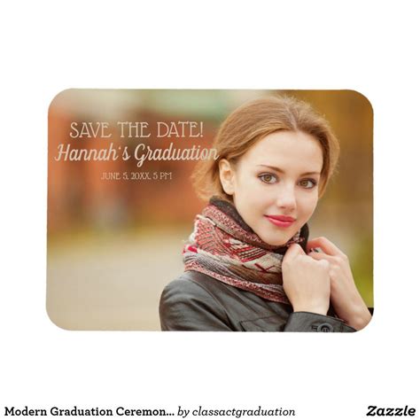 Modern Graduation Ceremony Save the Date Photo Magnet #zazzlemade College Graduation Photos, 40 ...