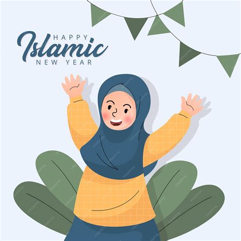 Premium Vector | Celebrate happy islamic new year banner