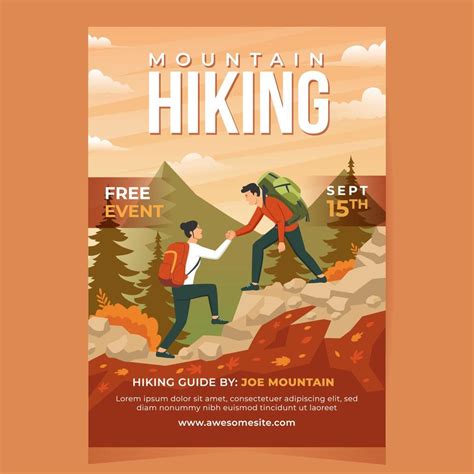 Autumn Hiking Poster Template 8951390 Vector Art at Vecteezy