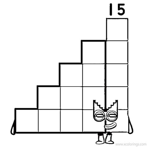 Numberblocks Coloring Pages Number 15. | Coloring pages, Coloring pages for kids, Color