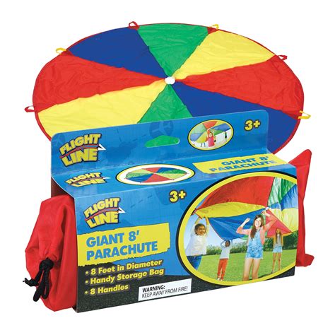 Flight Line Kids 8 Foot Play Parachute Toy w/ 8 Handles for Team Group ...