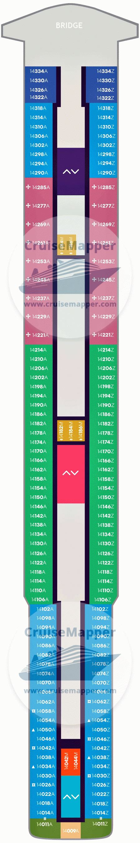 Valiant Lady deck 14 plan | CruiseMapper