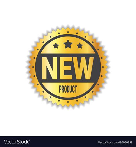 New product sticker golden seal label isolated Vector Image