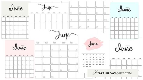 Printable June 2021 Calendar Cute