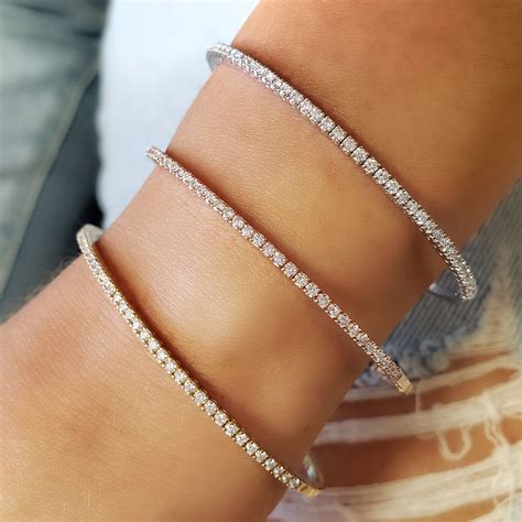 Diamond Bangle Bracelet (Stack-able & Unique) – Ledodi