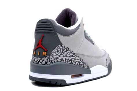 Air Jordan 3 (III) Retro - Silver / Sport Red - Light Graphite - Orange ...