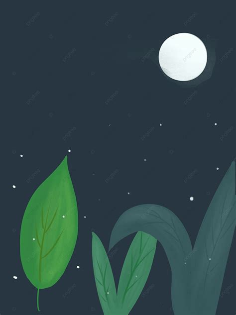 Original Hand Painted Plant Firefly Night Sky Background, Original ...