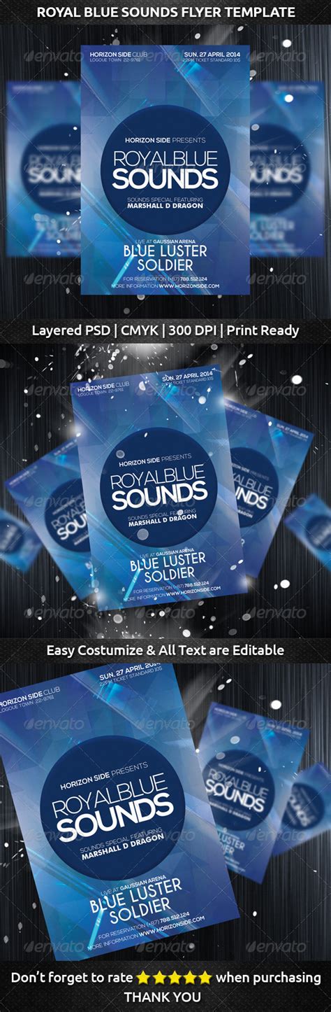 Royal Blue Sounds Flyer Template | GraphicRiver