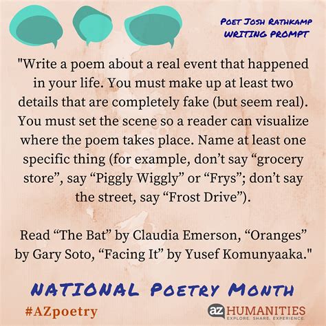 National Poetry Month Writing Prompts | AZ Humanities