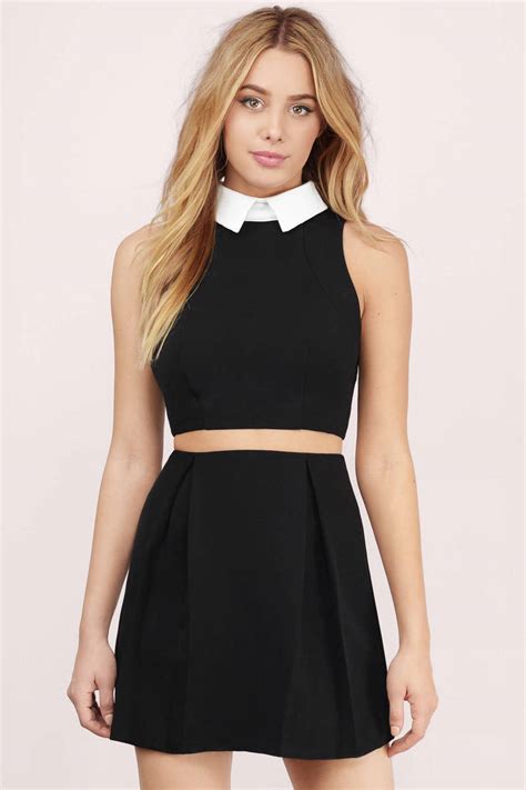 Mckaylee Collared Cutout Dress in Black & White - $14 | Tobi US