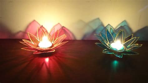 DIY Lotus shaped Candle Holder / Easy decoration ideas - YouTube