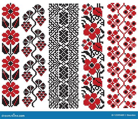 Ukrainian Embroidery Flower Elements Royalty Free Stock Images - Image ...