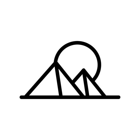 sunset pyramid icon vector outline illustration 9856282 Vector Art at Vecteezy