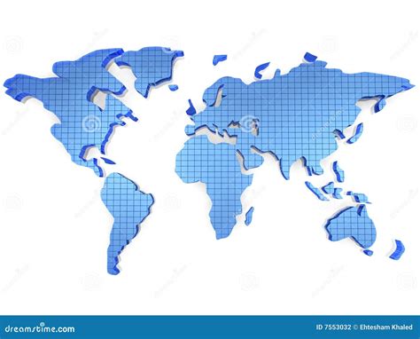 3d World map stock illustration. Illustration of geography - 7553032