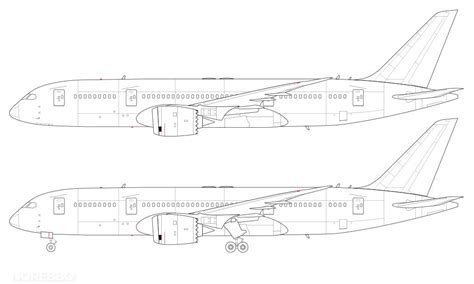 787-8 technical line drawing | Boeing 787, Boeing 787 dreamliner, Aviation engineering