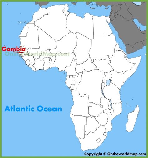 Gambia location on the Africa map - Ontheworldmap.com