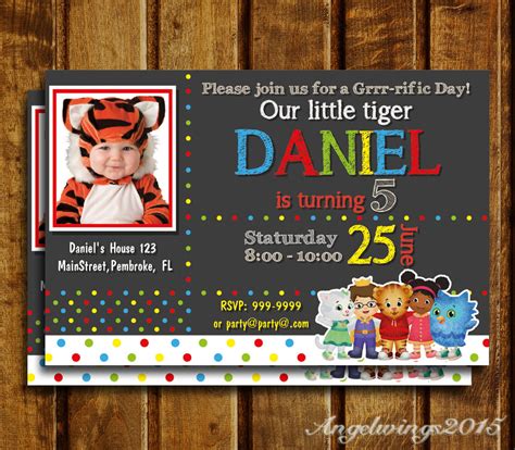 Daniel Tiger Invitation, Daniel Tiger Chalkboard Birthday, Daniel Tiger Invite, Daniel Tiger ...