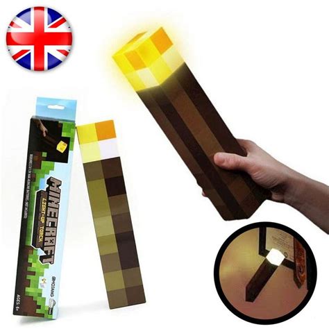 Minecraft Torch Light Up Bright Children Kids Fun Toy Wall Mountable ...