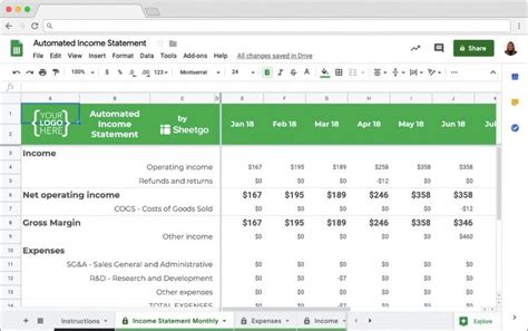 Automated Income statement template in Google Sheets - Blog Sheetgo