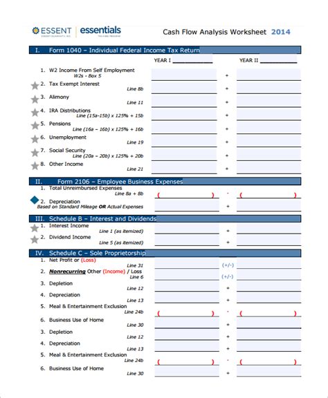 12+ Cash Flow Analysis Samples | Free Worksheets Samples