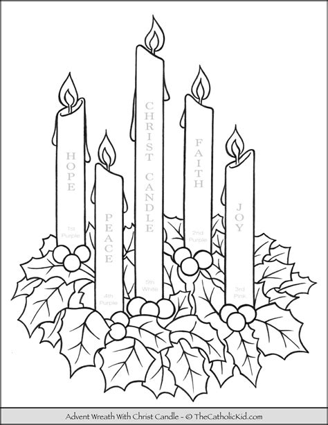 Christmas Advent Wreath Coloring Page - Manuel Silver's Coloring Pages