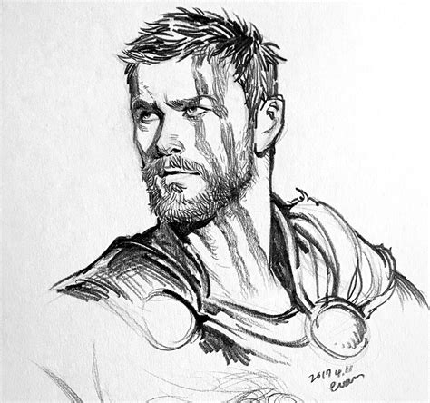 Thor Pencil Drawing