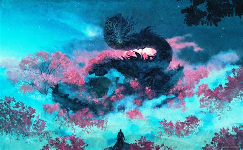 #creature #environment digital art Sekiro: Shadows Die Twice #dragon ...