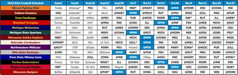 2023 Big Ten Football Schedule Grid - Big Ten Football Online