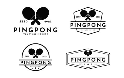 Premium Vector | Set of ping pong logo design vintage retro badge label