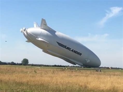 Airlander 10 crash: Video shows world's biggest aircraft crashing into the ground on test flight ...