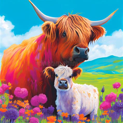 Highland Cow Calf Stock Illustrations – 335 Highland Cow Calf Stock ...