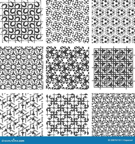 Set Of Black And White Geometric Patterns Stock Photo - Image: 20876110