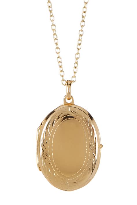 Argento vivo 18k Gold Plated Sterling Silver Oval Locket Necklace in ...