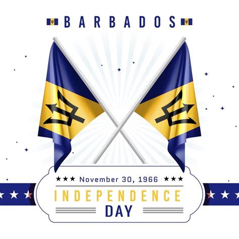 Premium Vector | Independence day of barbados with flag