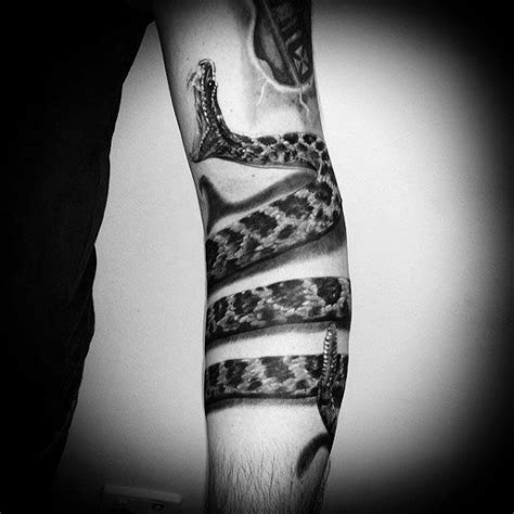 Coiled Rattlesnake Guys Forearm 3d Shadow Tattoo Designs | Rattlesnake tattoo, Snake tattoo ...