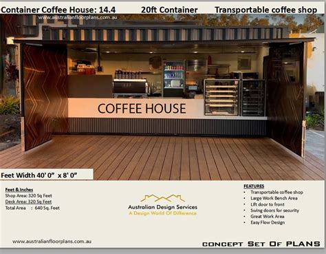 Shipping Container Coffee House Plans Transportable Container Coffee ...