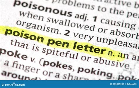 Poison pen letter stock image. Image of hate, bullying - 265939295