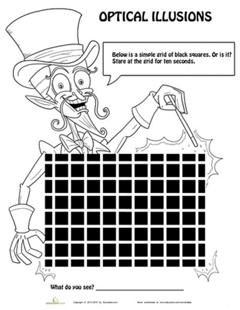 Optical Illusions for Kids | Worksheet | Education.com | Optical illusions for kids, Optical ...