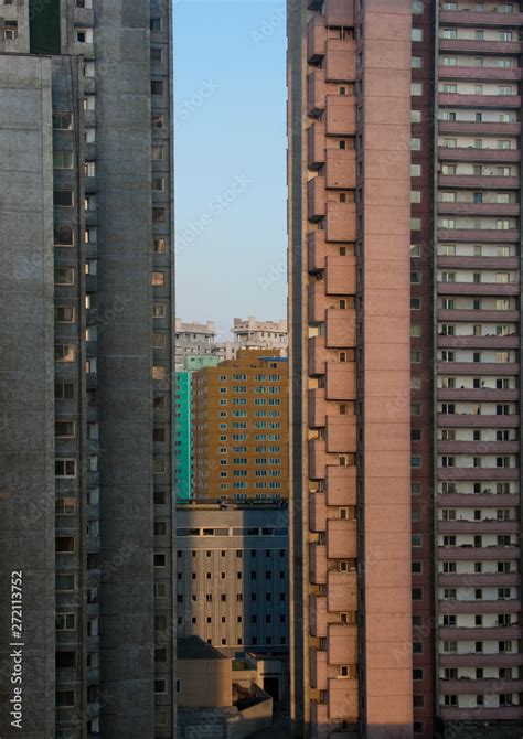 Apartments buildings, Pyongan Province, Pyongyang, North Korea Stock ...