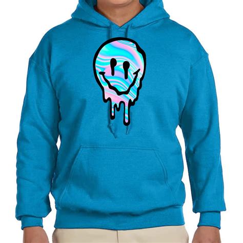 Holographic Drippy Smile Hoodie - Etsy